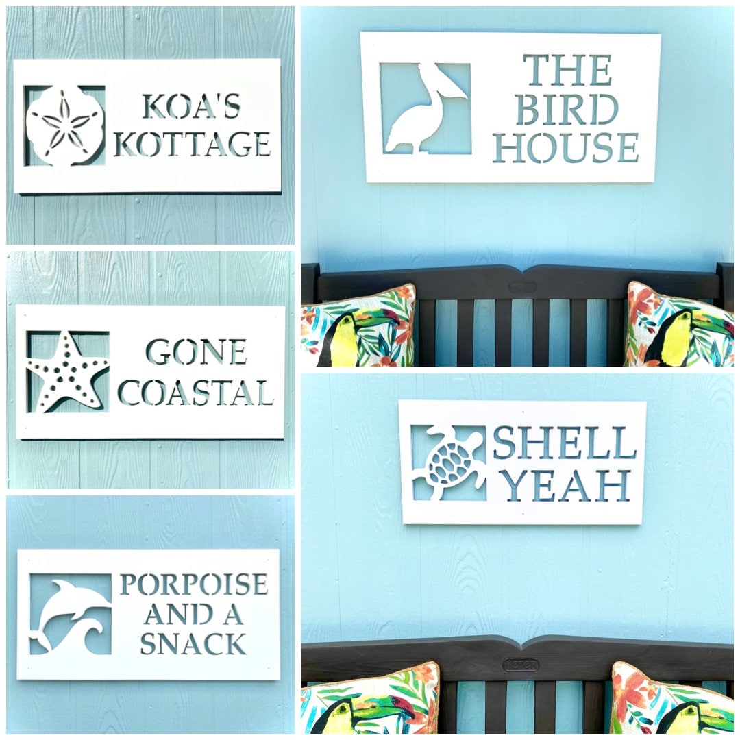 Custom Crab Beach House Name Sign, Weatherproof Personalized Home Name, Coastal Beach House Decor, Outdoor Exterior PVC Sign