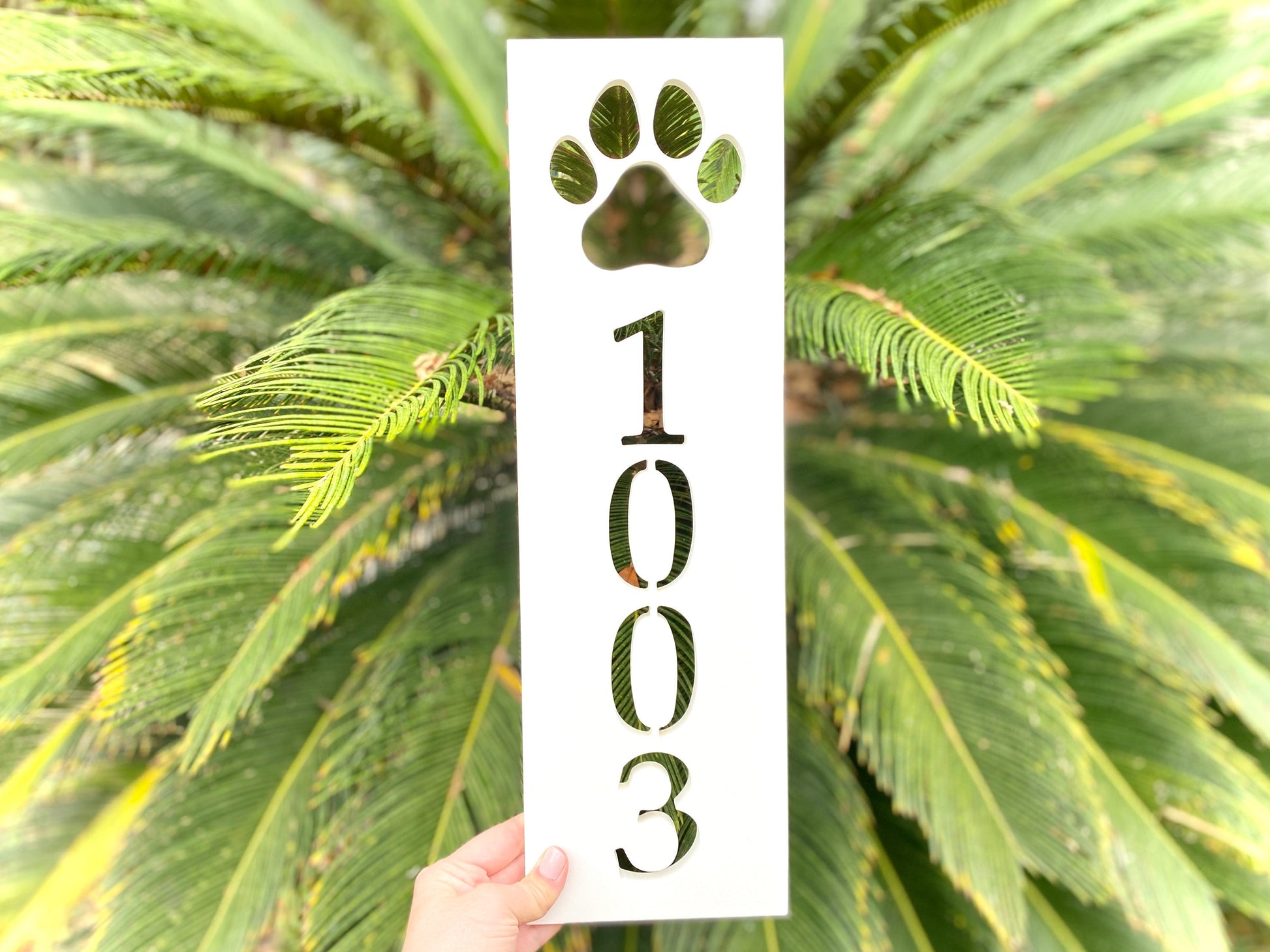 Dog Paw Address Sign for House, PVC Weatherproof House Address Plaque, Outdoor House Numbers, Dog Lovers Home Decor