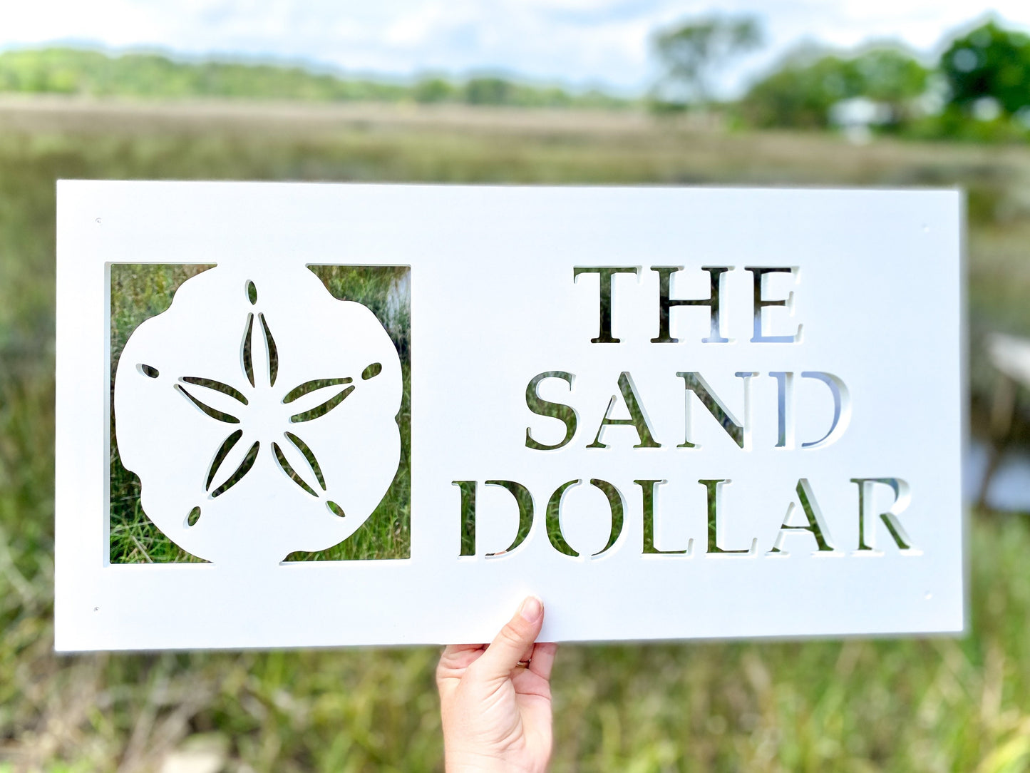 Custom Sand Dollar Beach House Name Sign, Weatherproof Personalized Home Name, Coastal Beach House Decor, Outdoor Exterior PVC Sign