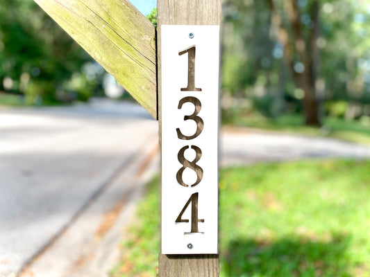 Mailbox Post Address Sign, Weatherproof PVC Mailbox Bracket, Narrow Address Plaque, 4x4 post vertical address numbers