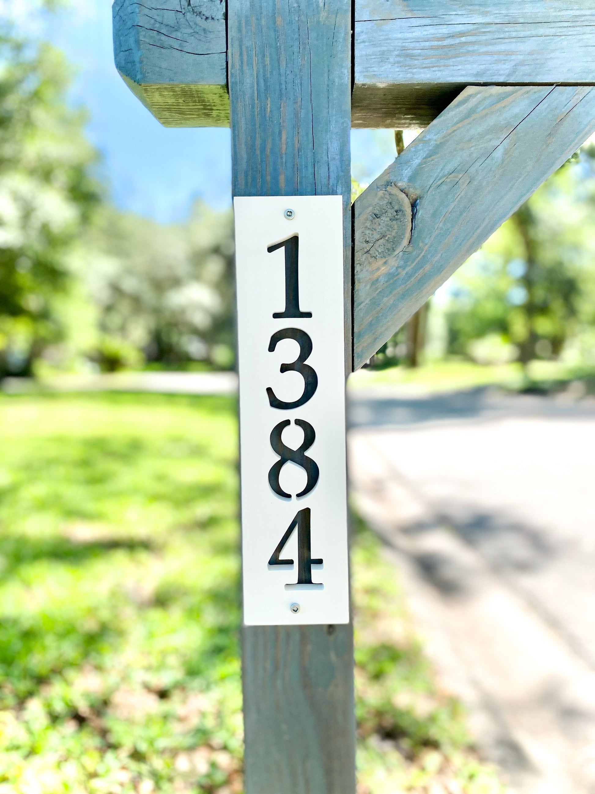 Mailbox Post Address Sign, Weatherproof PVC Mailbox Bracket, Narrow Address Plaque, Small House Numbers