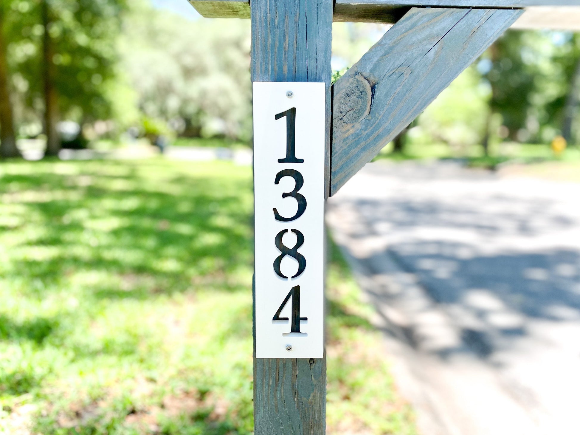 Vertical Address Numbers Plaque for 4x4 Mailbox Post - Weatherproof PV ...