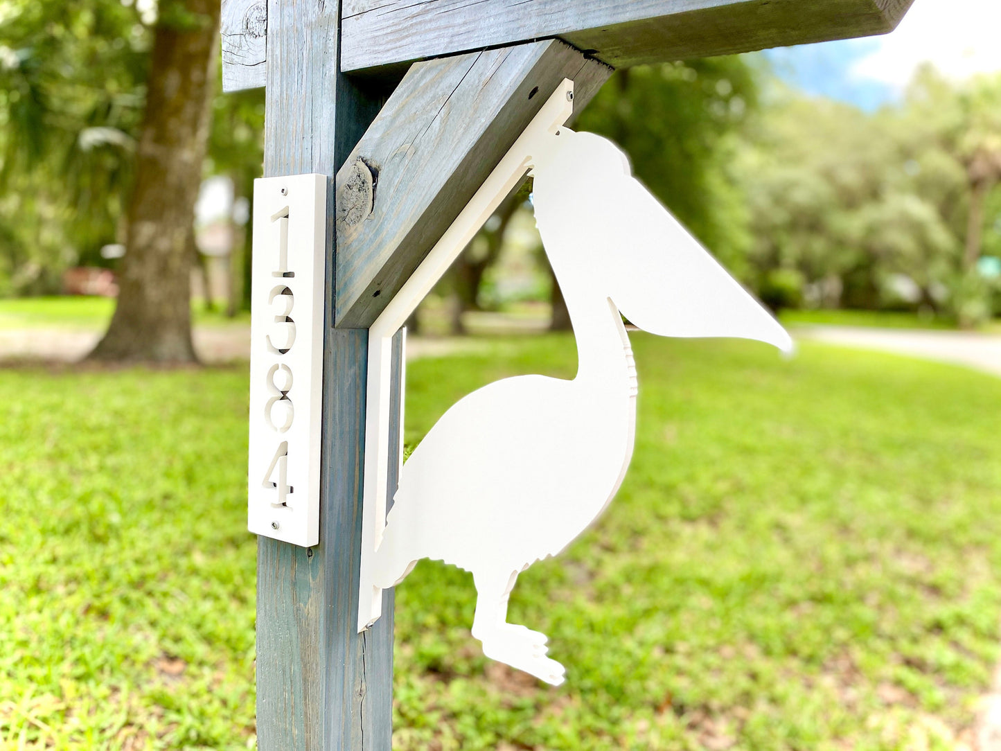 Mailbox Post Address Sign, Weatherproof PVC Mailbox Bracket, Narrow Address Plaque, Small House Numbers
