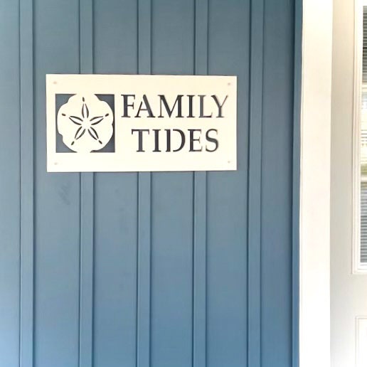 Custom Sand Dollar Beach House Name Sign, Weatherproof Personalized Home Name, Coastal Beach House Decor, Outdoor Exterior PVC Sign