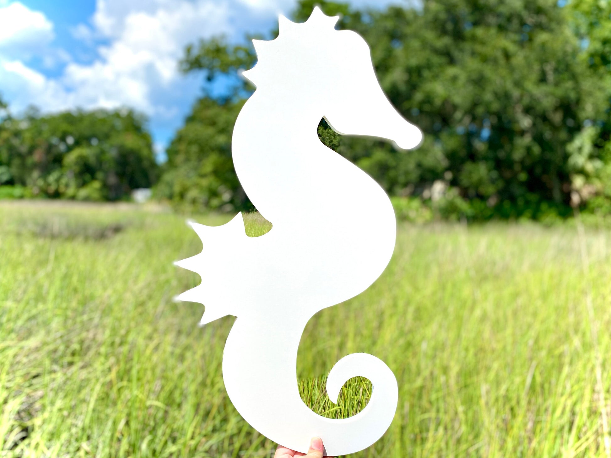 Large Seahorse Fence or Wall Decor, Weatherproof PVC Exterior House Sign, Beach House Decor, Coastal Home Curb Appeal
