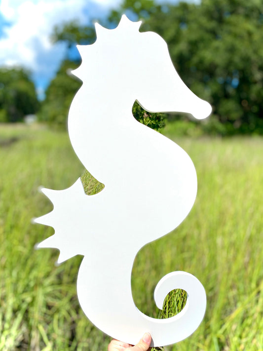 Large Seahorse Fence or Wall Decor, Weatherproof PVC Exterior House Sign, Beach House Decor, Coastal Home Curb Appeal