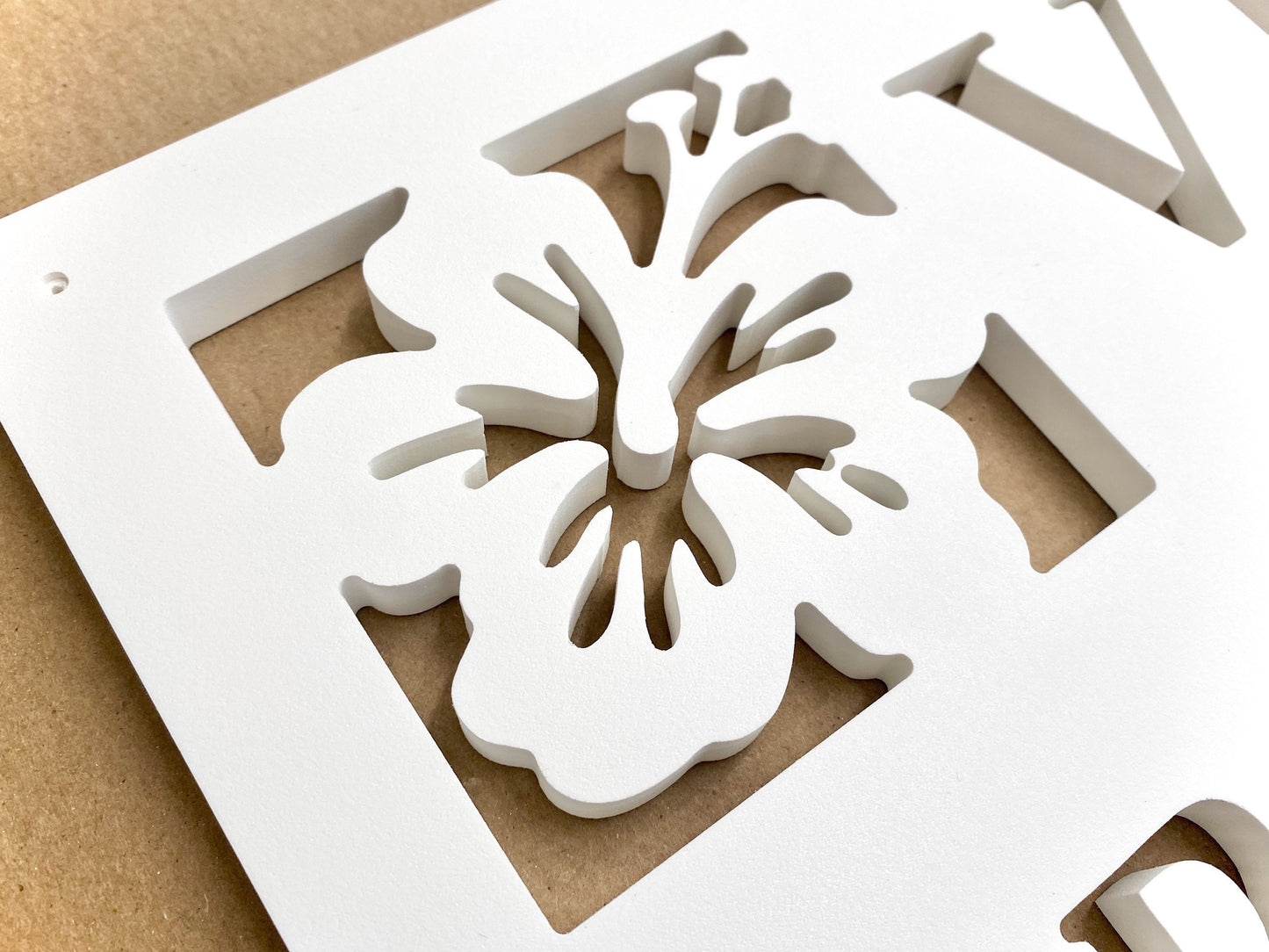 Full Street Address Plate with Hibiscus Flower, Tropical Home Decor, Outdoor PVC Weatherproof House Numbers, Beach House Address Numbers