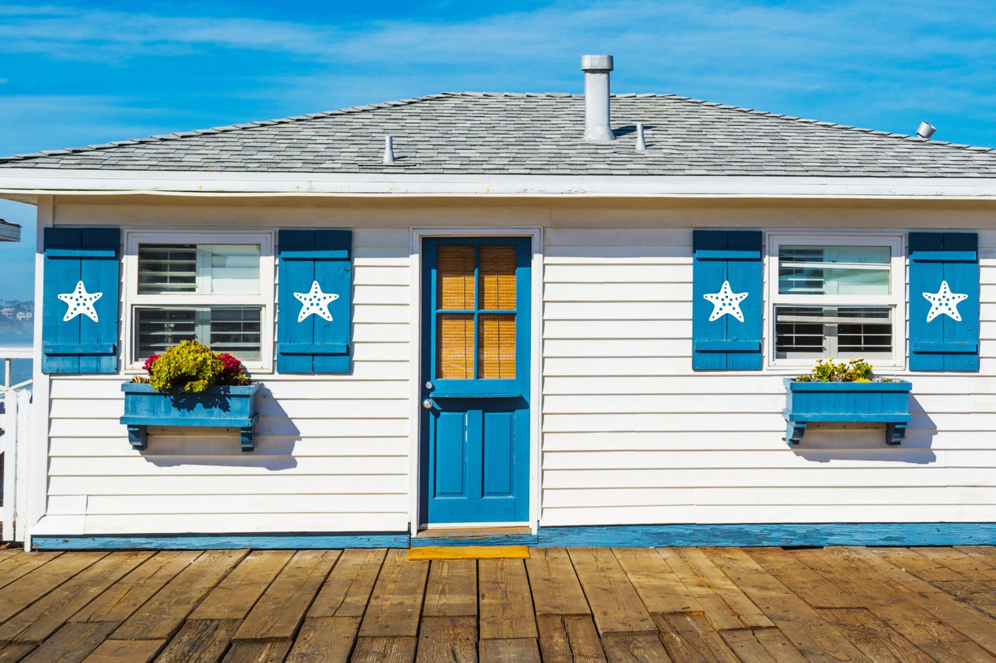 Starfish Shutter Add-On Decorations, Weatherproof PVC Exterior House Decor, Beach House Decor, Coastal Home Shutter Embellishments