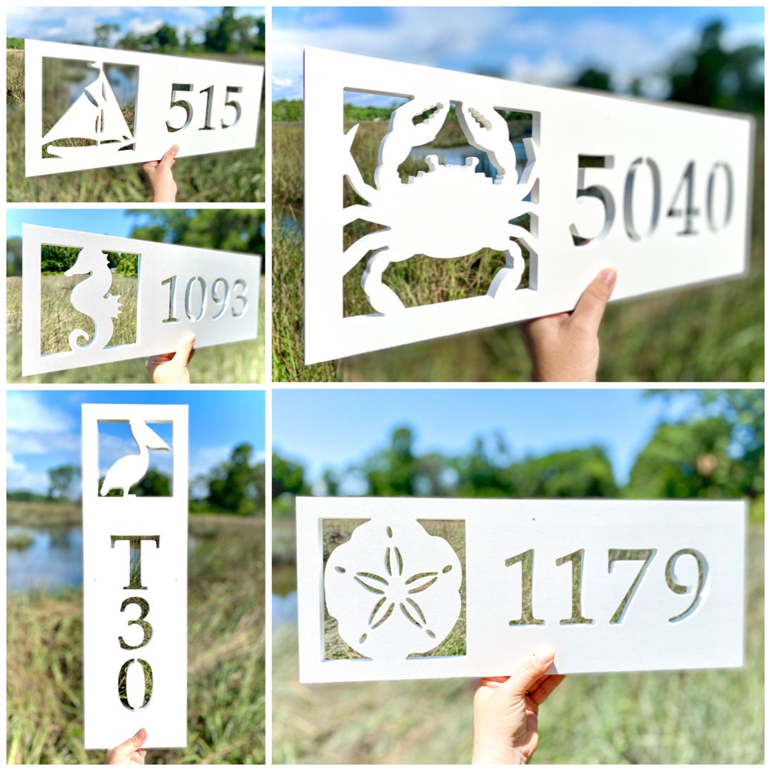 Octopus House Numbers, Weatherproof Address Sign, Unique Exterior Decor for Beach House, Ocean Decor for Coastal Home, Large Address Plaque