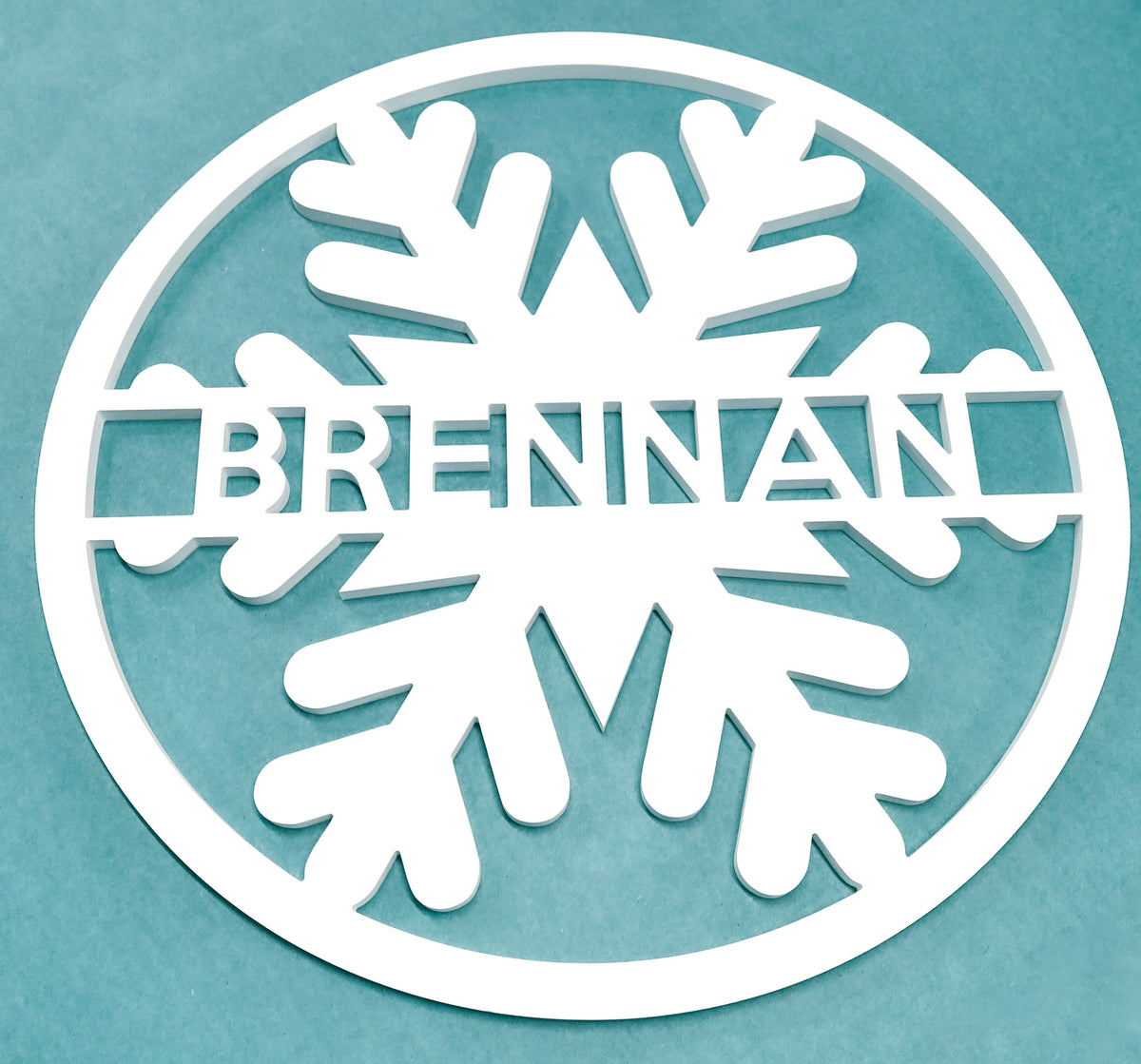 Custom Snowflake Door Hanger: Personalized Christmas Wreath, Winter Porch Sign