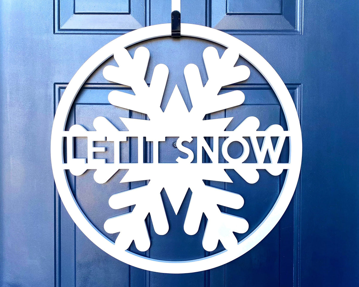 Snowflake Door Hanger: Weatherproof PVC Winter Wreath