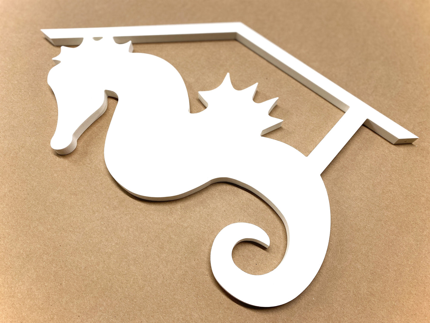 Seahorse Mailbox Bracket for 45 Degrees Angle Post, Mailbox Decor, Weatherproof PVC Beach House Decor, Coastal Home Decor Yard Art
