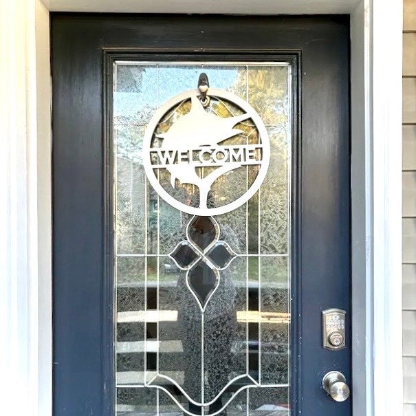 Weatherproof Marlin House Sign, Custom Fishing Decor Front Door Hanger, Beach House Coastal Decor, Outdoor Home Sign