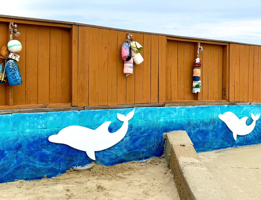 Large Exterior Dolphin, Weatherproof PVC Outdoor Beach House Decor, Narrow Dolphin, Big Porpoise Wall Art, Coastal Decor, Florida Home Decor