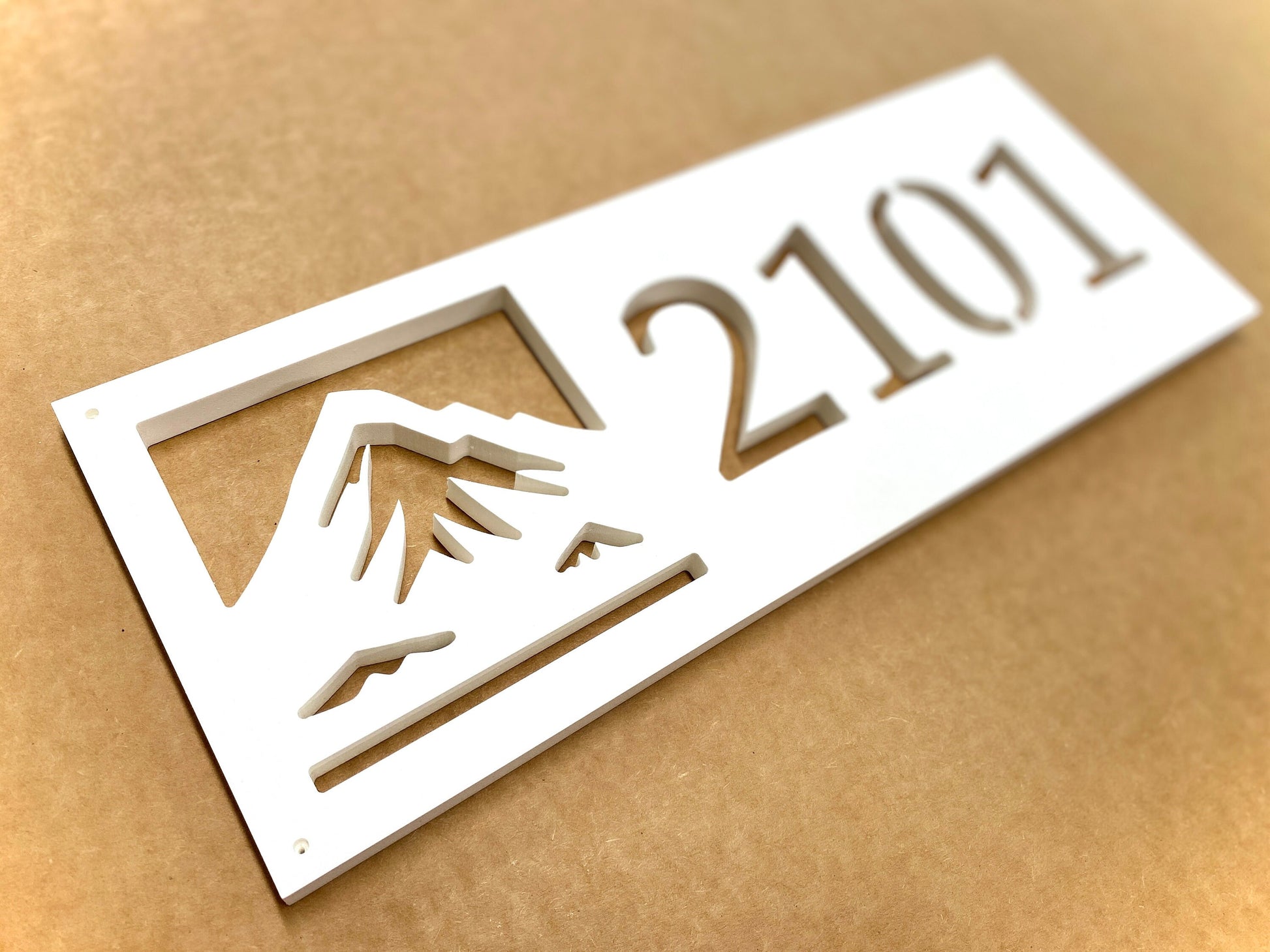 Mountain Address Sign, Weatherproof PVC Horizontal House Numbers, Mountain House Sign, Modern Cabin Decor, Mountains Address Plaque