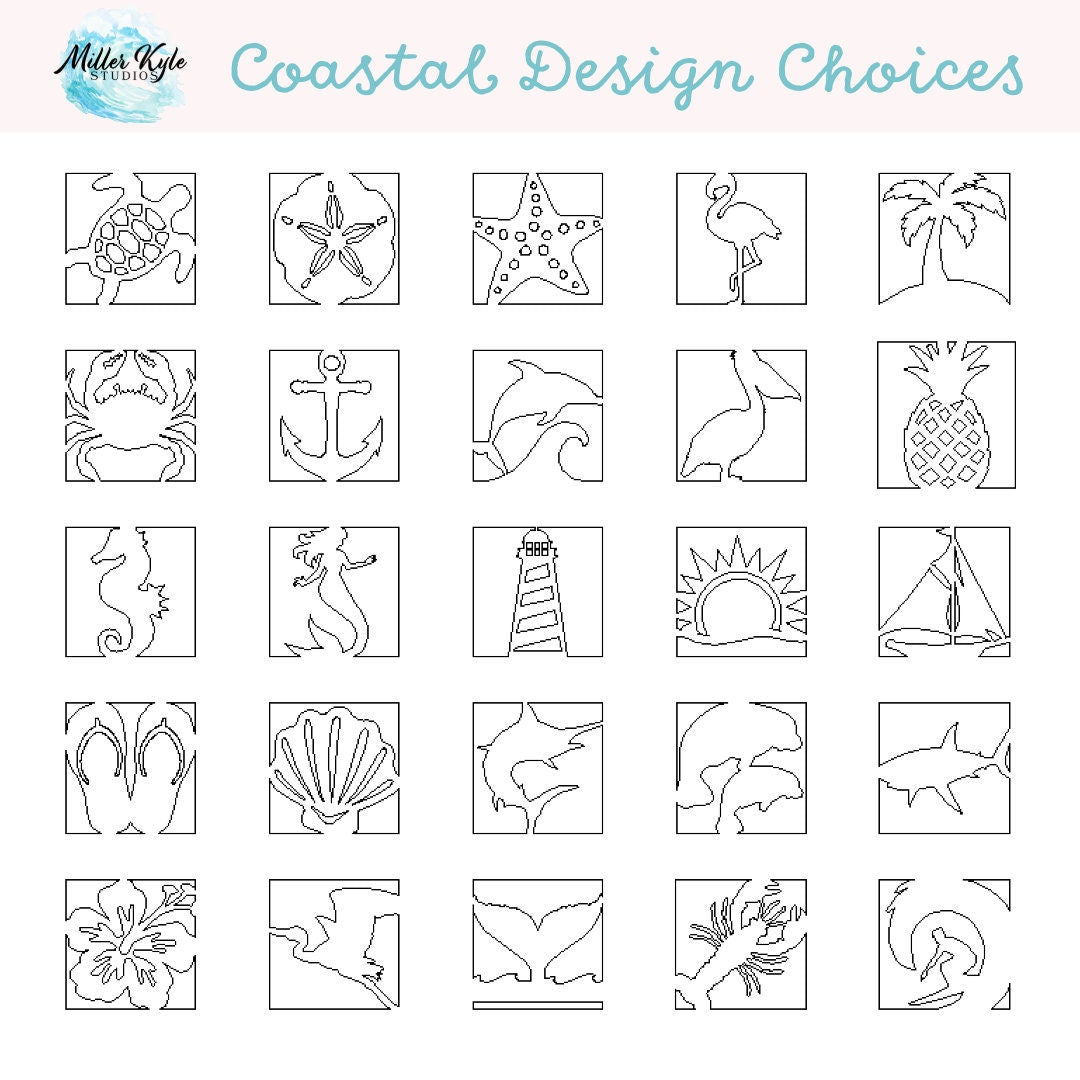 Choose Your Design / 1 - 2 Digit Horizontal Address Sign for House, Coastal Beach House Exterior Decor, PVC Weatherproof House Numbers