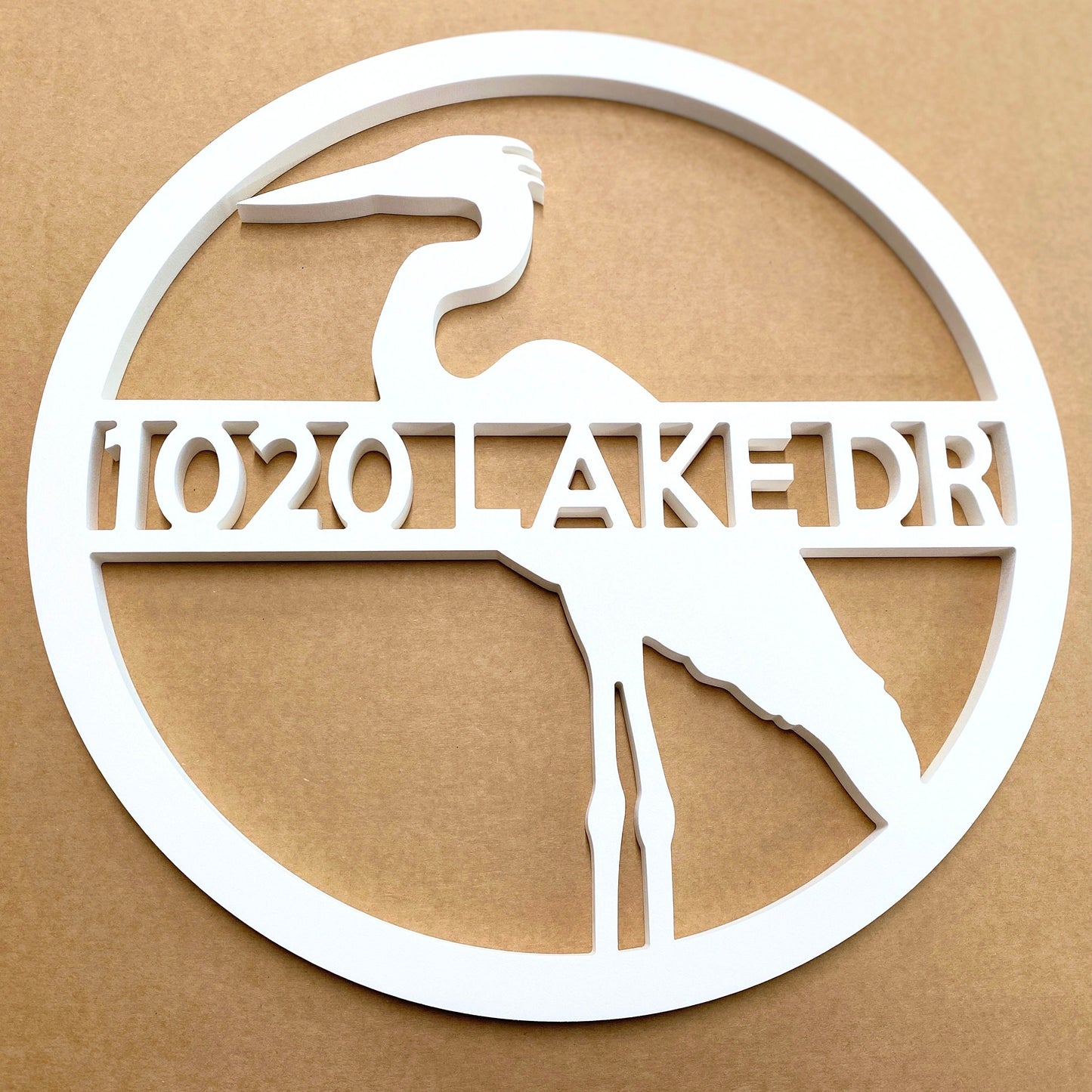 Weatherproof PVC Heron Front Door Hanger, Coastal Beach House Decor, Lake House Sign, River Life Home Decor, Blue Heron Welcome Sign