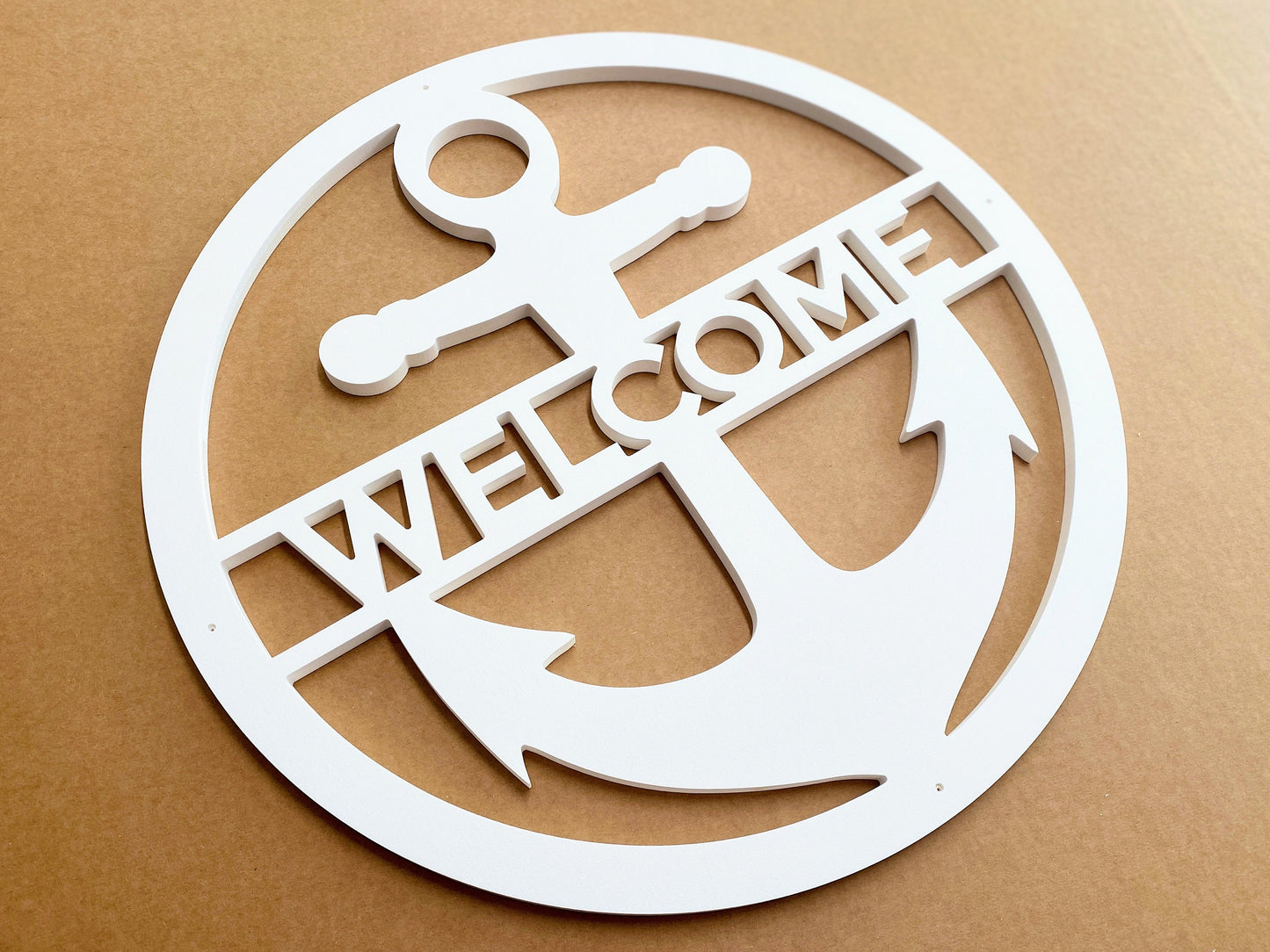 Weatherproof Anchor Door Hanger, Nautical Exterior Welcome Sign, Outdoor Coastal Home Beach House Decor, Last Name Front Door Hanger