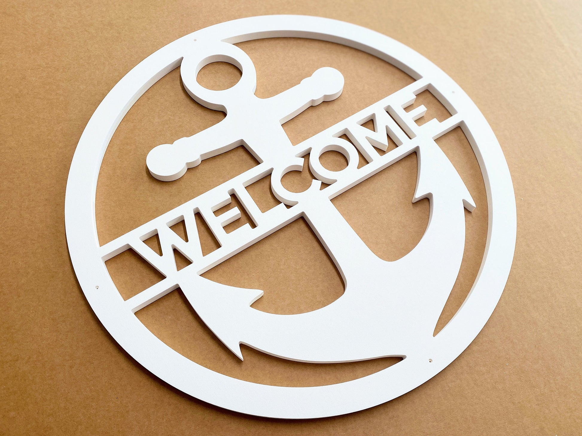 Weatherproof Anchor Door Hanger, Nautical Exterior Welcome Sign, Outdoor Coastal Home Beach House Decor, Last Name Front Door Hanger