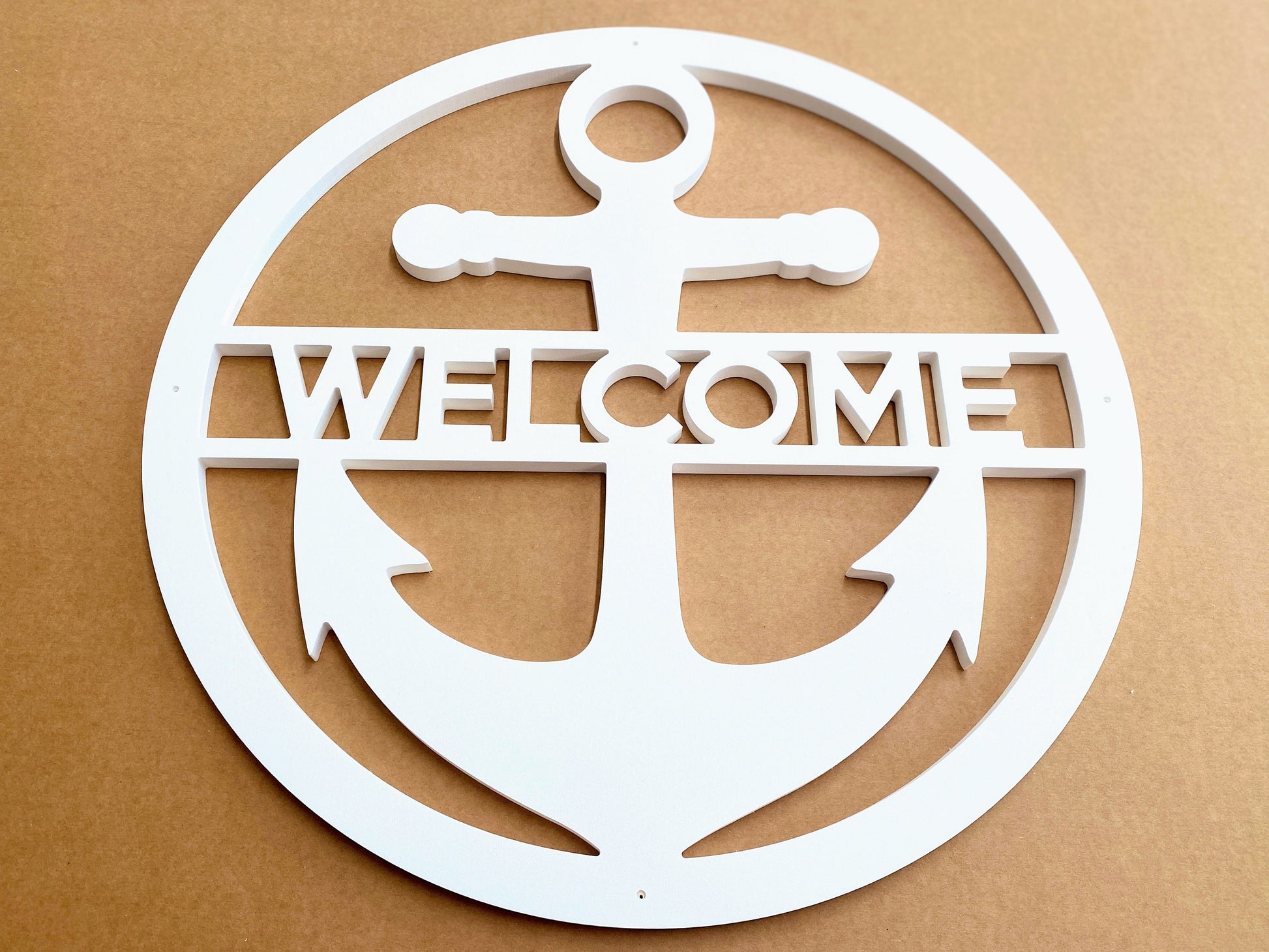 Weatherproof Anchor Door Hanger, Nautical Exterior Welcome Sign, Outdoor Coastal Home Beach House Decor, Last Name Front Door Hanger