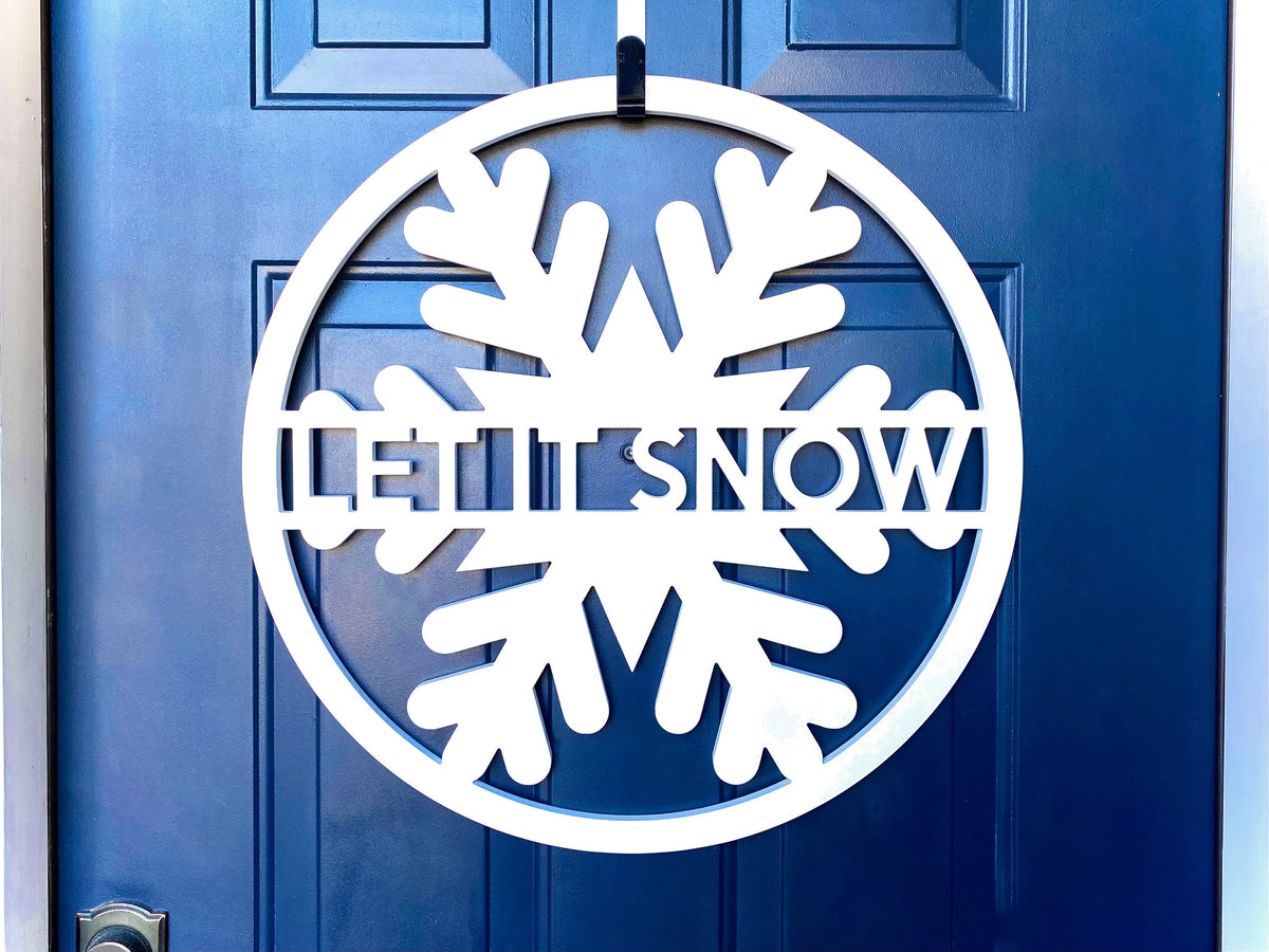 Snowflake Door Hanger: Weatherproof PVC Winter Wreath