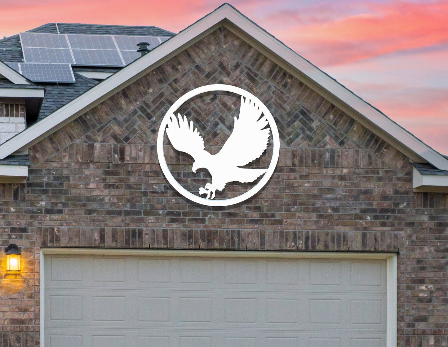Large Weatherproof Eagle, Exterior House Decor, Big Outdoor PVC Wall Art, Round American Bald Eagle Sign, Coastal Home Bird of Prey Decor