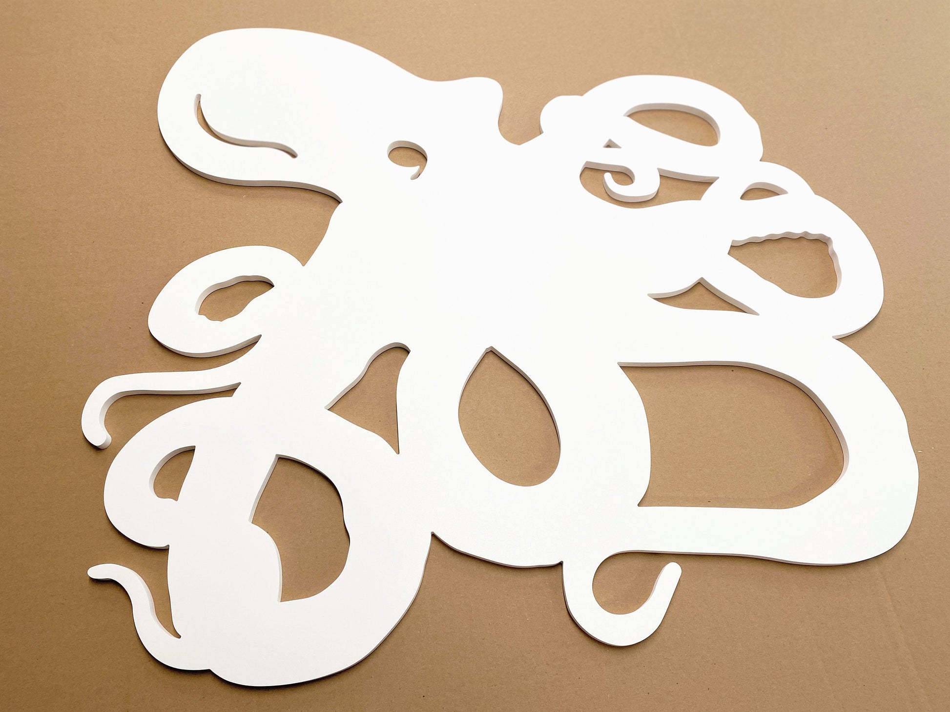 Large Octopus Sign for Beach House, Weatherproof PVC Exterior Art, Coastal Home Decor, Big Outdoor Beach Art for House Wall or Fence