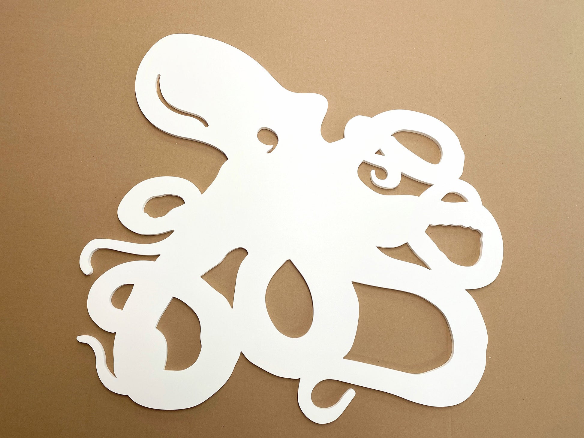 Large Octopus Sign for Beach House, Weatherproof PVC Exterior Art, Coastal Home Decor, Big Outdoor Beach Art for House Wall or Fence