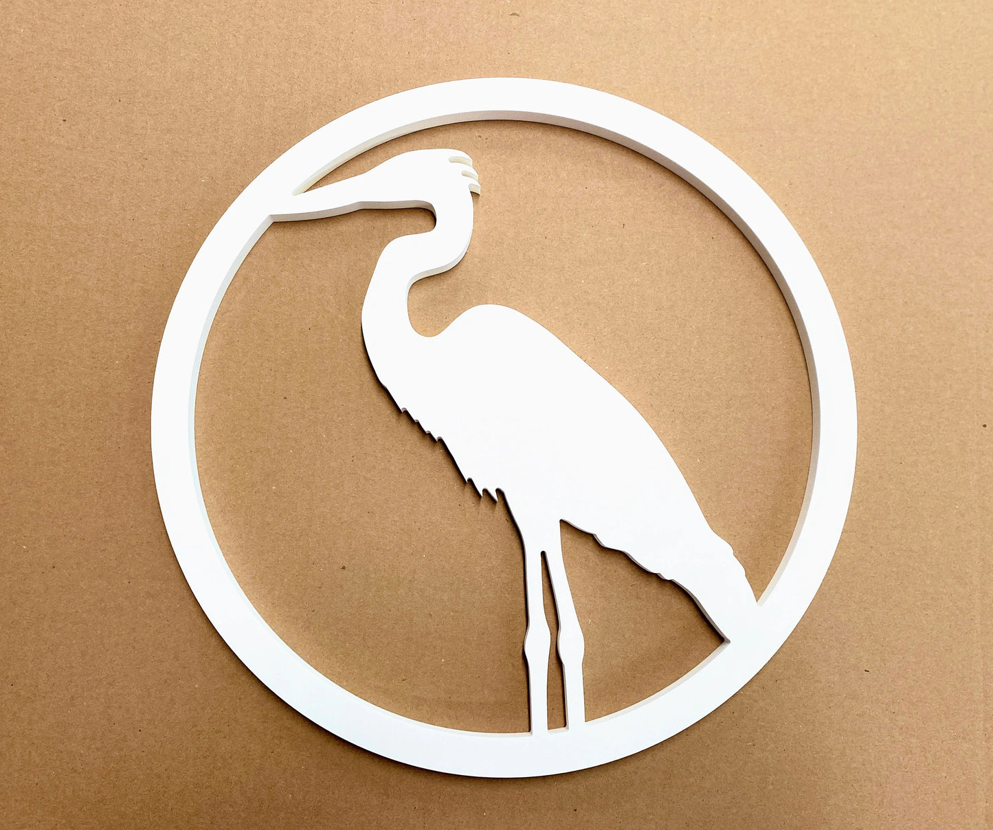 Weatherproof Heron Bird Large Outdoor Wall Art Sign for Beach House or Coastal Home Decor, Exterior Egret Bird Decor