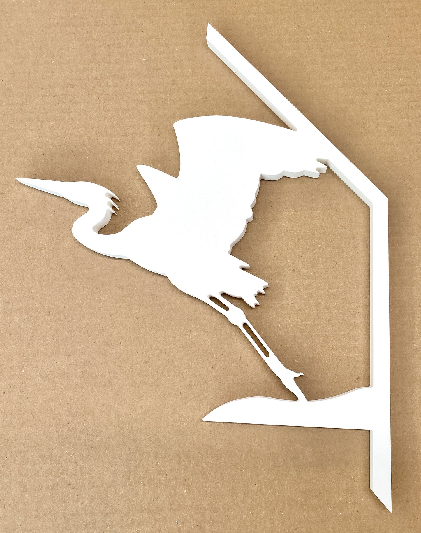 Great Blue Heron Mailbox Bracket for 45 Degrees Angle Post, Bird Mailbox Decor, Weatherproof PVC Beach House Decor, Coastal Home Yard Art