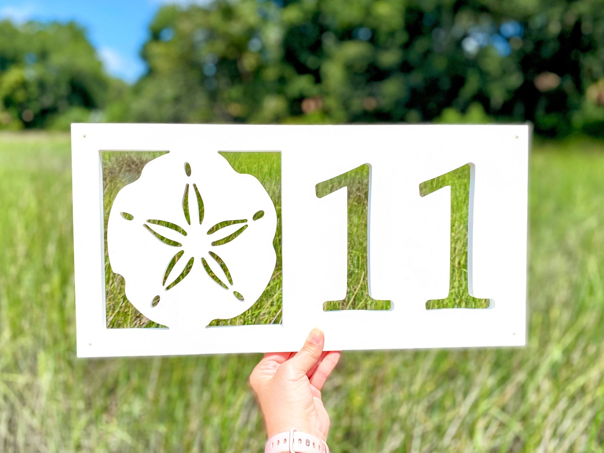 Choose Your Design / 1 - 2 Digit Horizontal Address Sign for House, Coastal Beach House Exterior Decor, PVC Weatherproof House Numbers