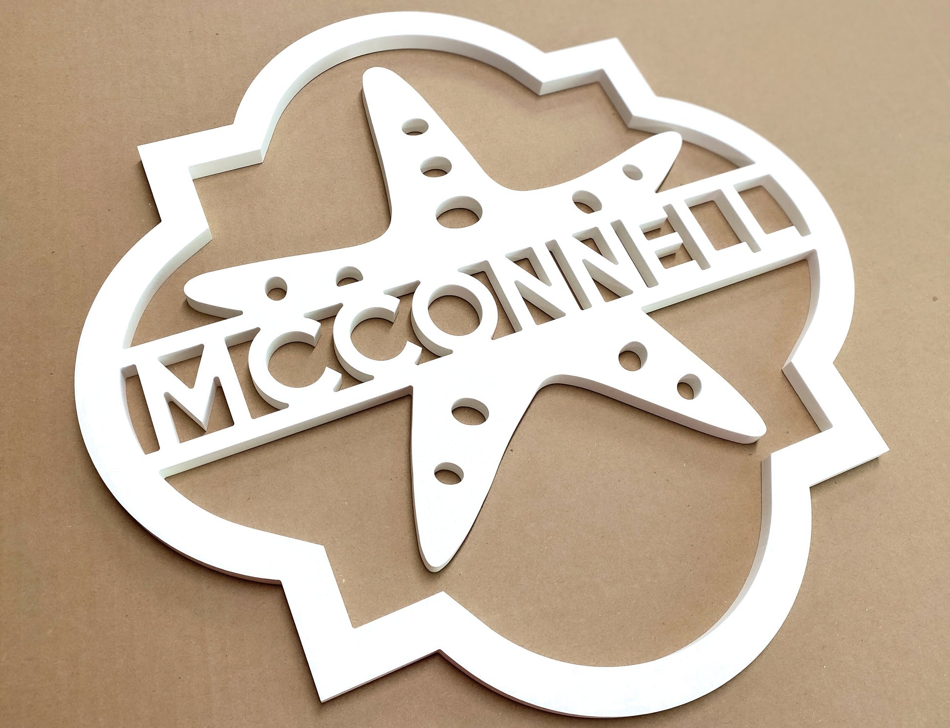 Custom Starfish Front Door Hanger, Weatherproof Beach House Wreath Sign with Custom Text, Starfish Welcome Sign, Outdoor Coastal Home Decor