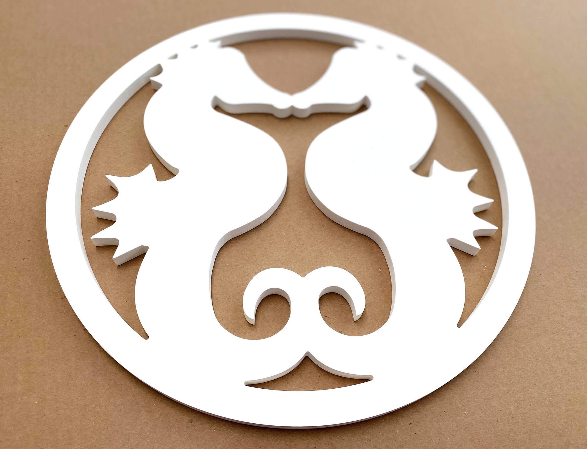 Large Outdoor Seahorse Wall Art for Beach House, Weatherproof Round Double Seahorse Sign, Exterior Coastal Home Decor