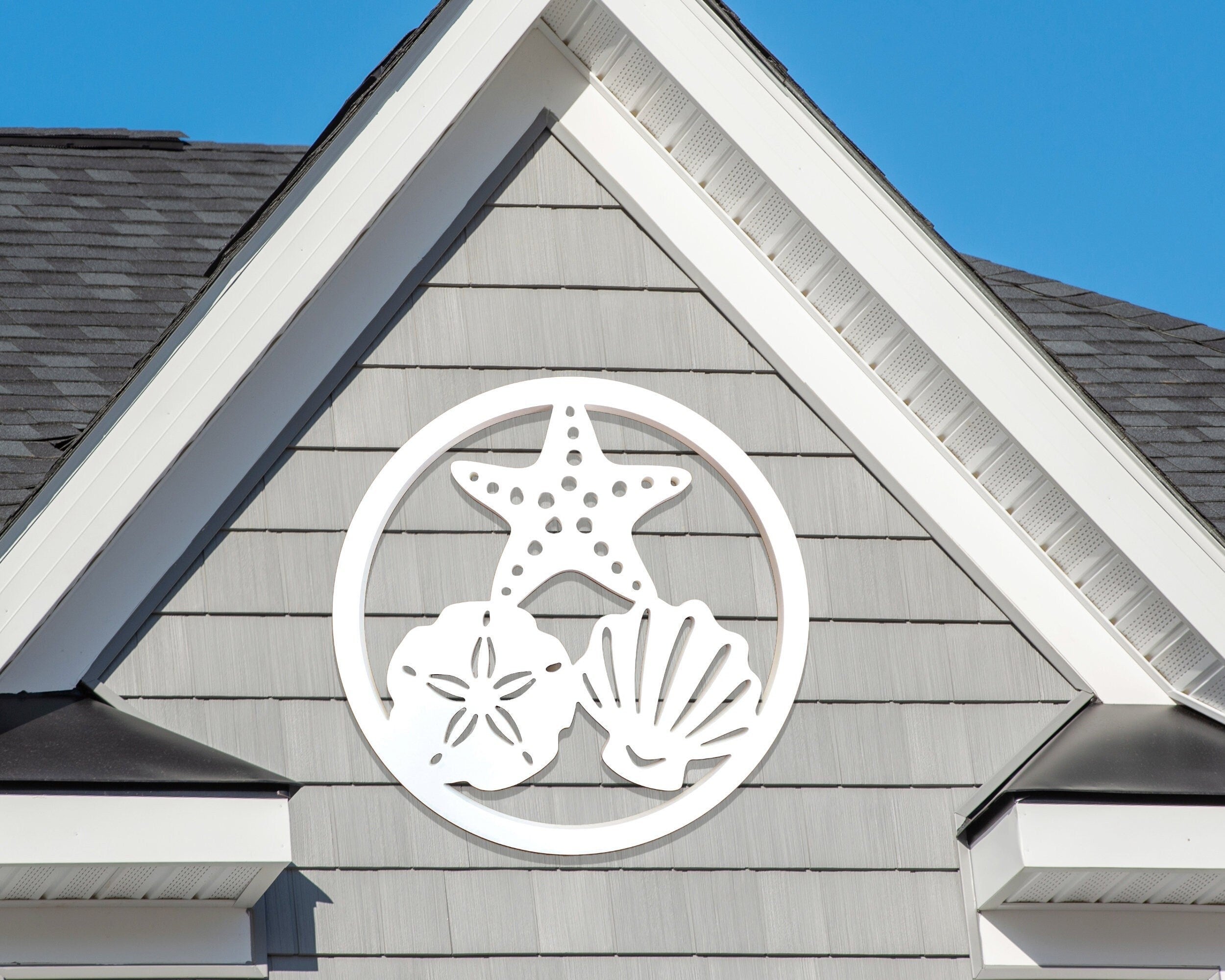 Outdoor Beach Shell Wall Art Sign – Weatherproof Coastal Beach House N ...