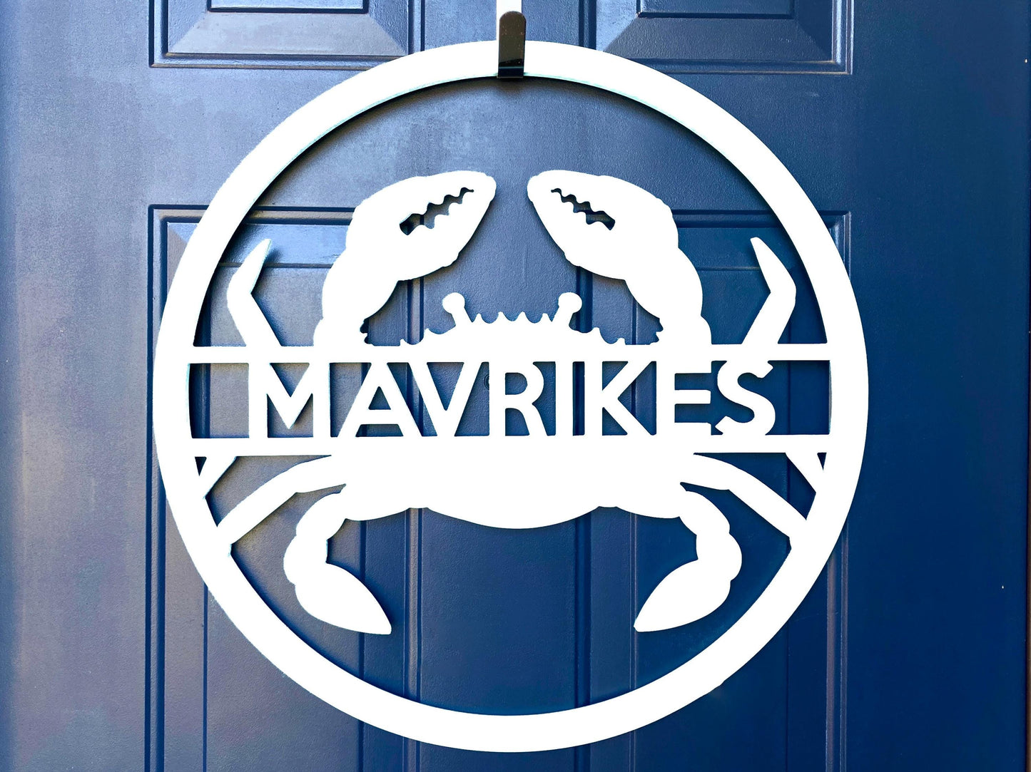 Crab Door Hanger, Weatherproof Nautical Crab Wreath, Coastal Beach House Outdoor Wall Art, Exterior Home Decor