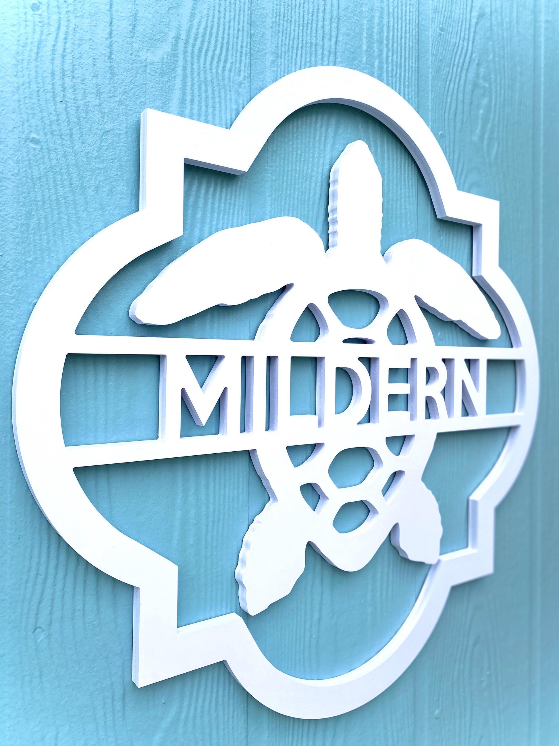 Custom PVC Sea Turtle Door Hanger, Exterior Weatherproof House Sign, Coastal Beach House Decor, Pool House Welcome Sign