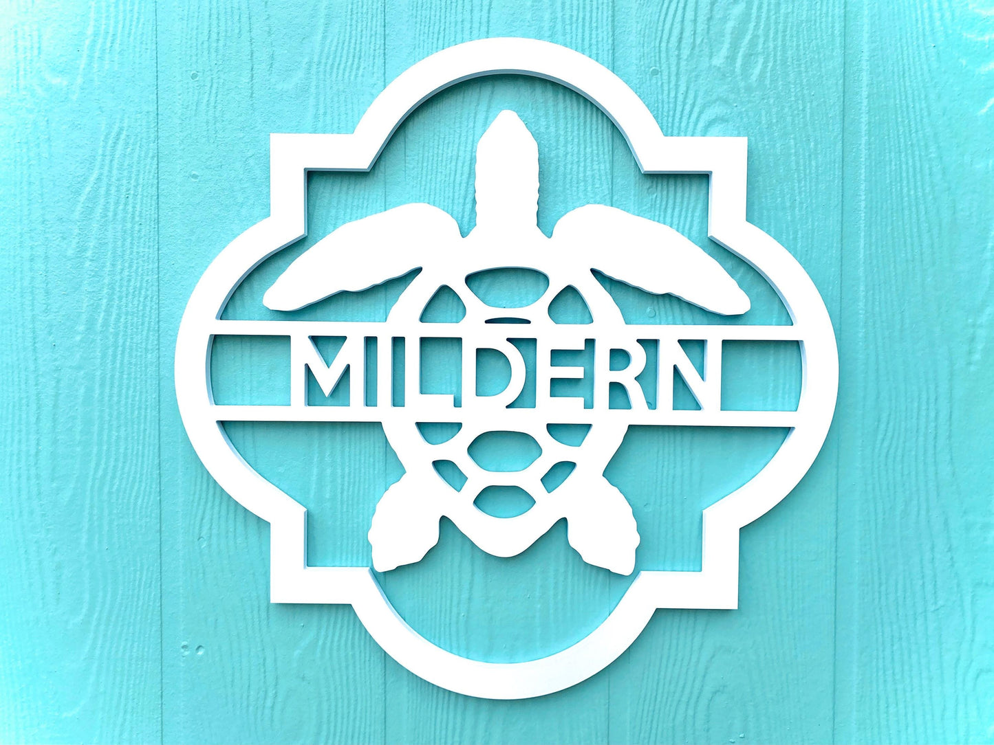 Custom PVC Sea Turtle Door Hanger, Exterior Weatherproof House Sign, Coastal Beach House Decor, Pool House Welcome Sign