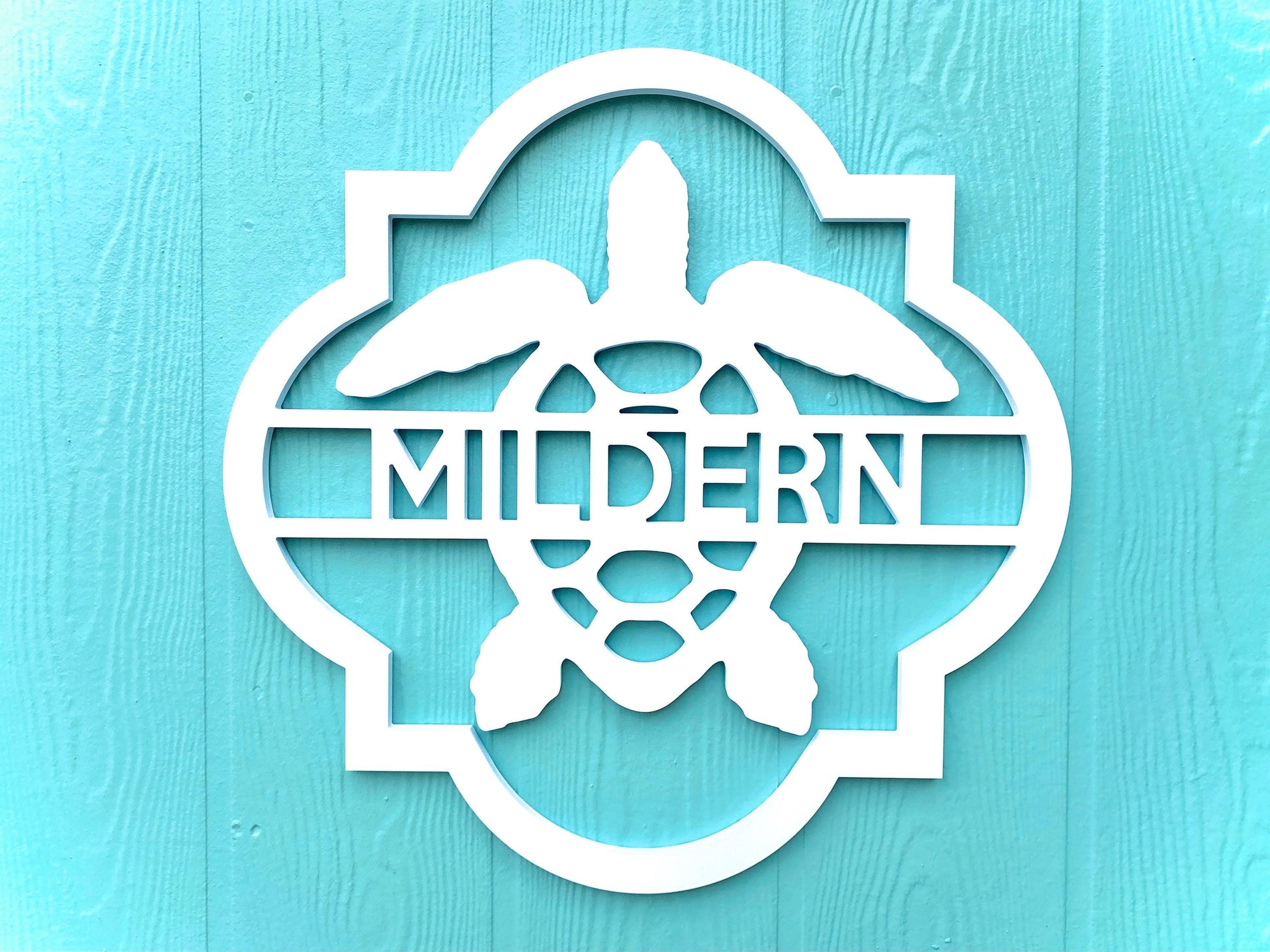 Custom PVC Sea Turtle Door Hanger, Exterior Weatherproof House Sign, Coastal Beach House Decor, Pool House Welcome Sign