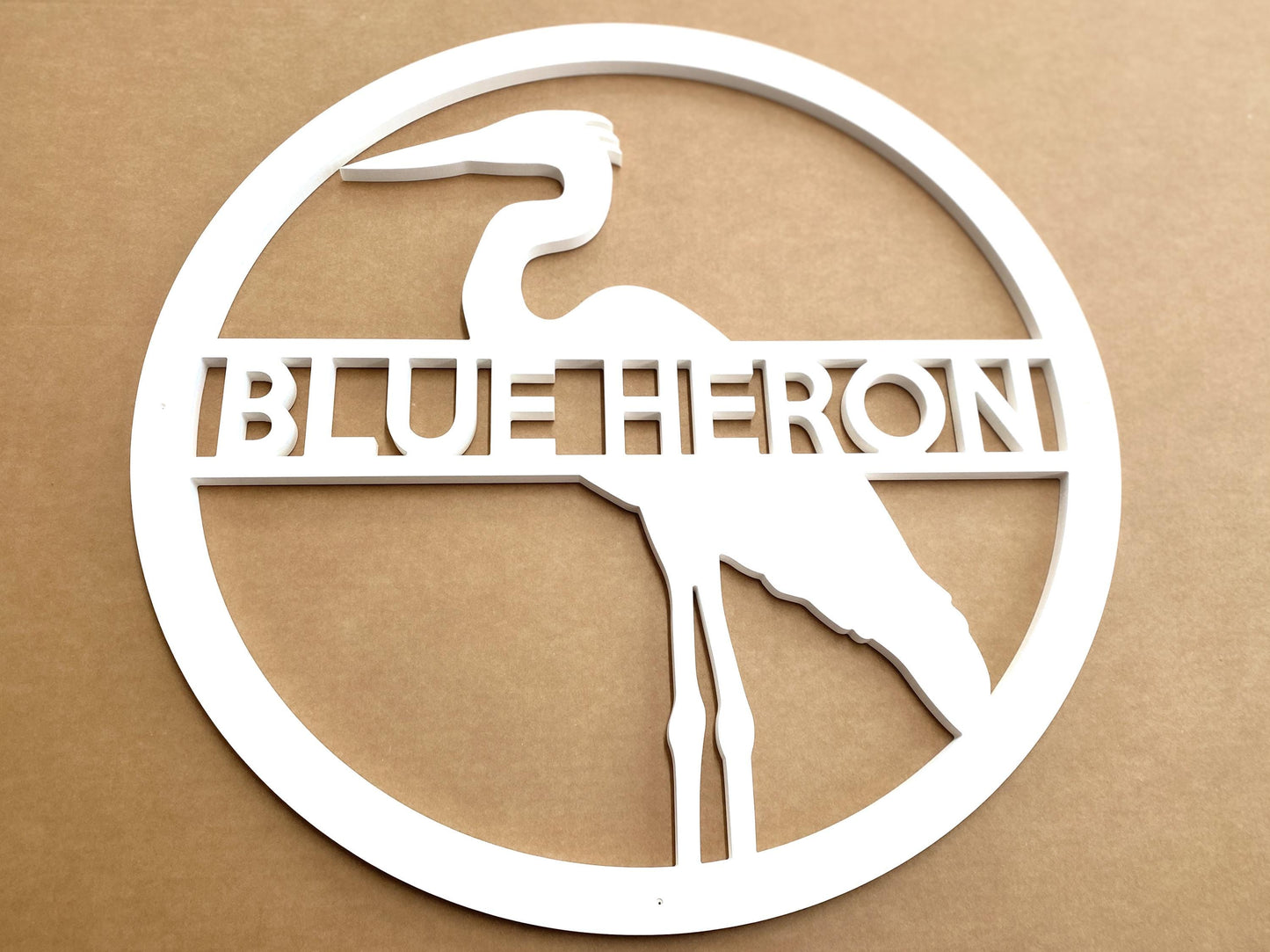 Weatherproof PVC Heron Front Door Hanger, Coastal Beach House Decor, Lake House Sign, River Life Home Decor, Blue Heron Welcome Sign