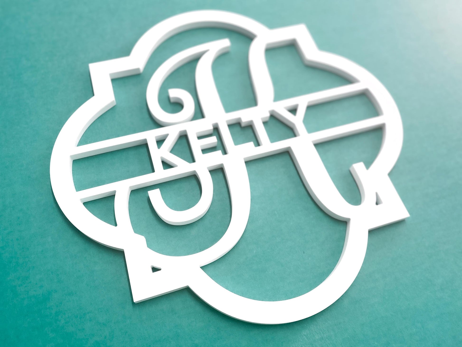 Last Name Monogram Wreath Sign for Front Door, Weatherproof Personalized Door Hanger, Wedding Gift for Couple, Engagement Gift