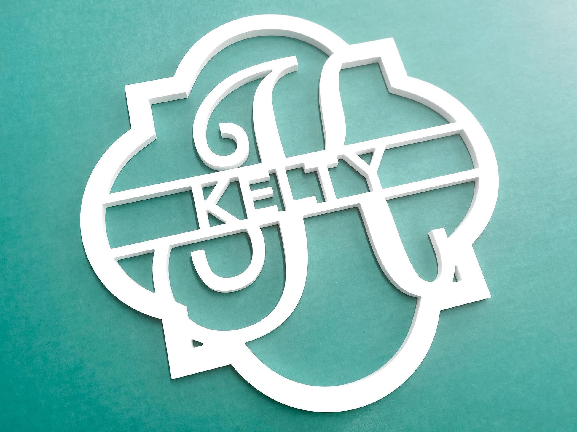 Last Name Monogram Wreath Sign for Front Door, Weatherproof Personalized Door Hanger, Wedding Gift for Couple, Engagement Gift