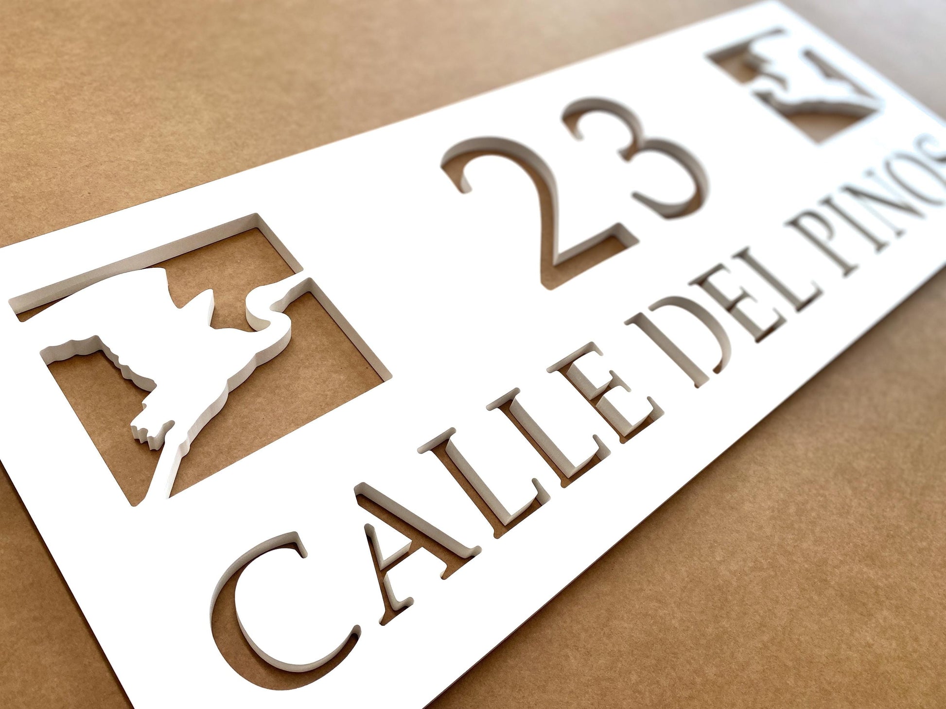 Coastal Address Sign: Heron Birds, Weatherproof PVC Beach House Numbers with Street Name