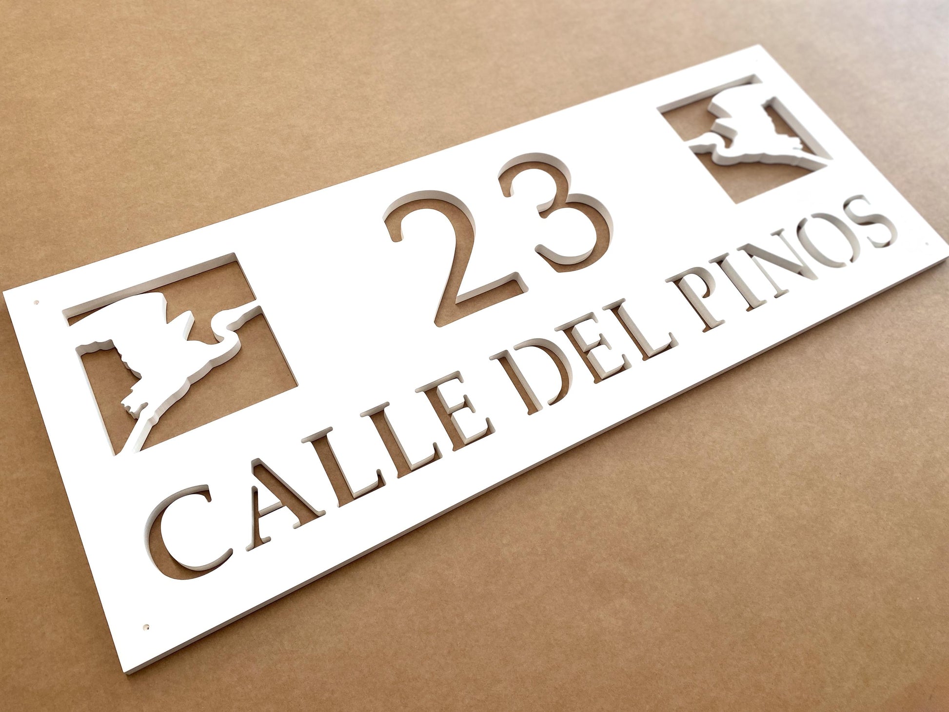 Coastal Address Sign: Heron Birds, Weatherproof PVC Beach House Numbers with Street Name