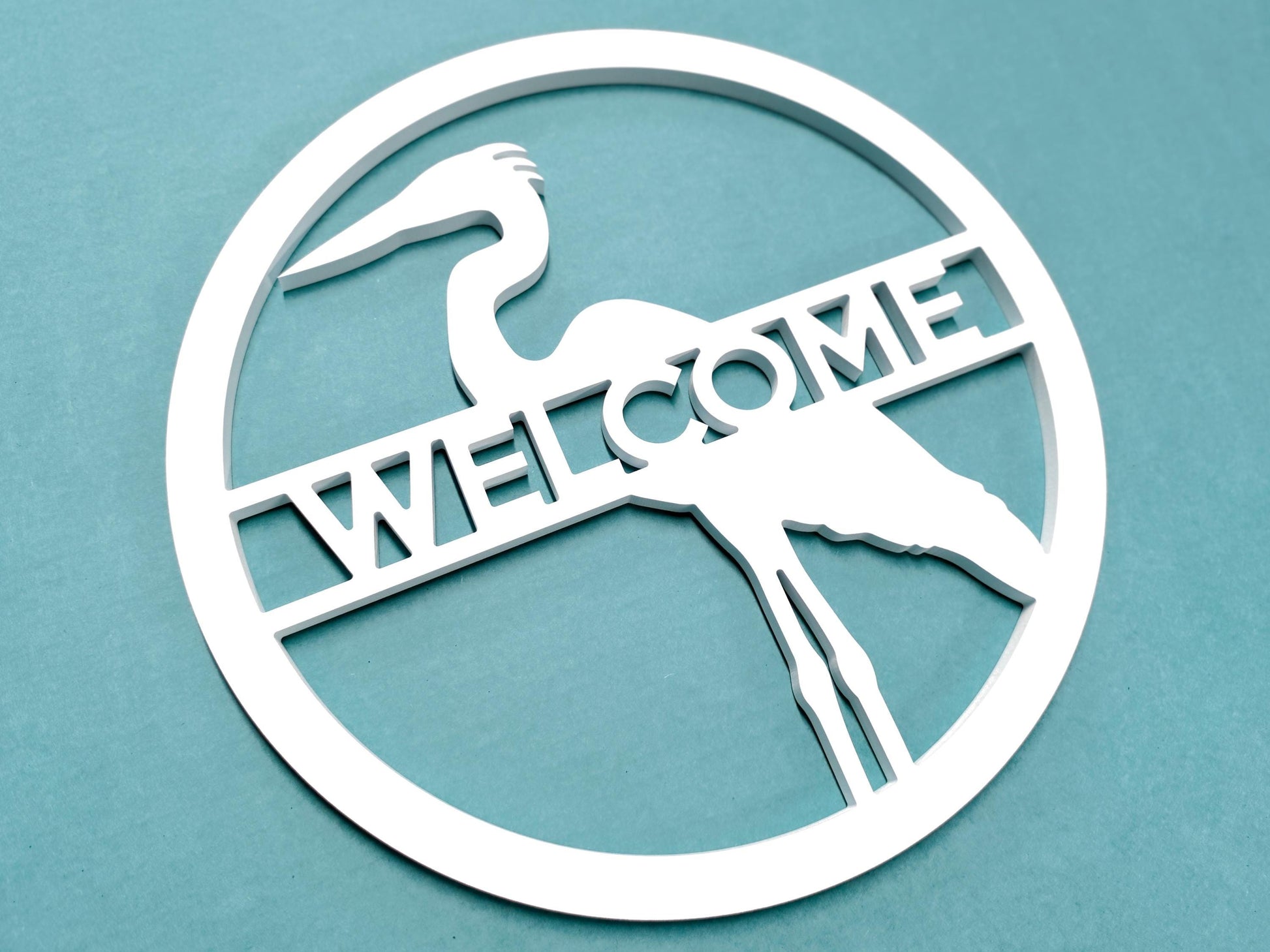 Weatherproof PVC Heron Front Door Hanger, Coastal Beach House Decor, Lake House Sign, River Life Home Decor, Blue Heron Welcome Sign