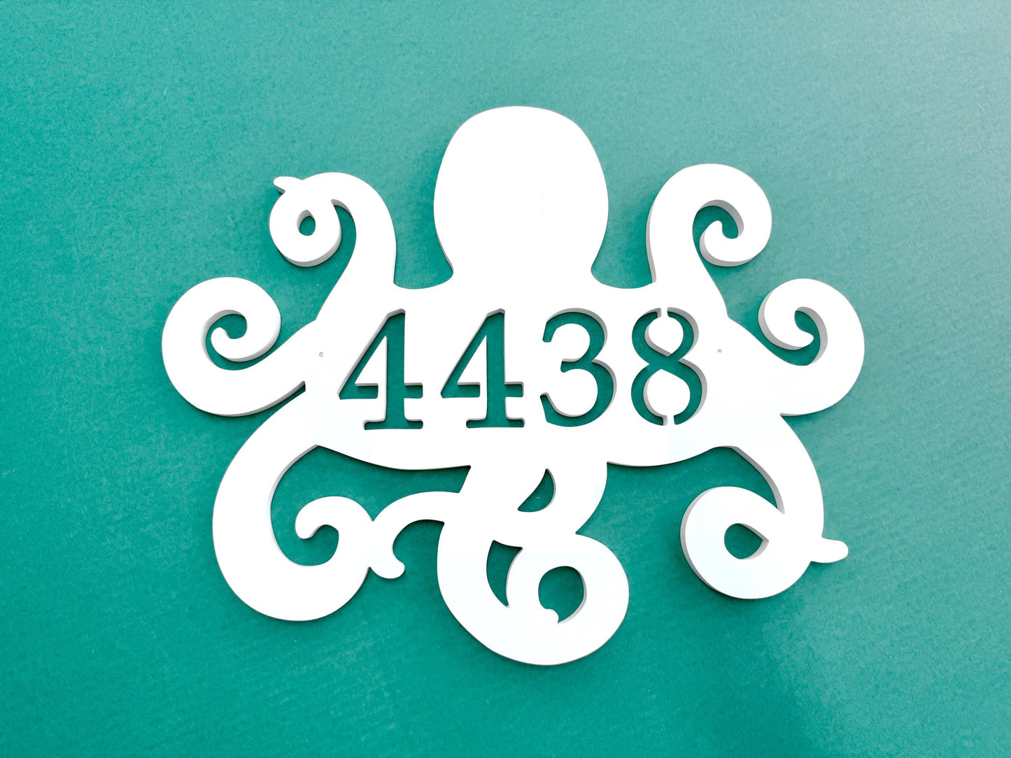 Octopus House Numbers, Weatherproof Address Sign, Unique Exterior Decor for Beach House, Ocean Decor for Coastal Home, Large Address Plaque