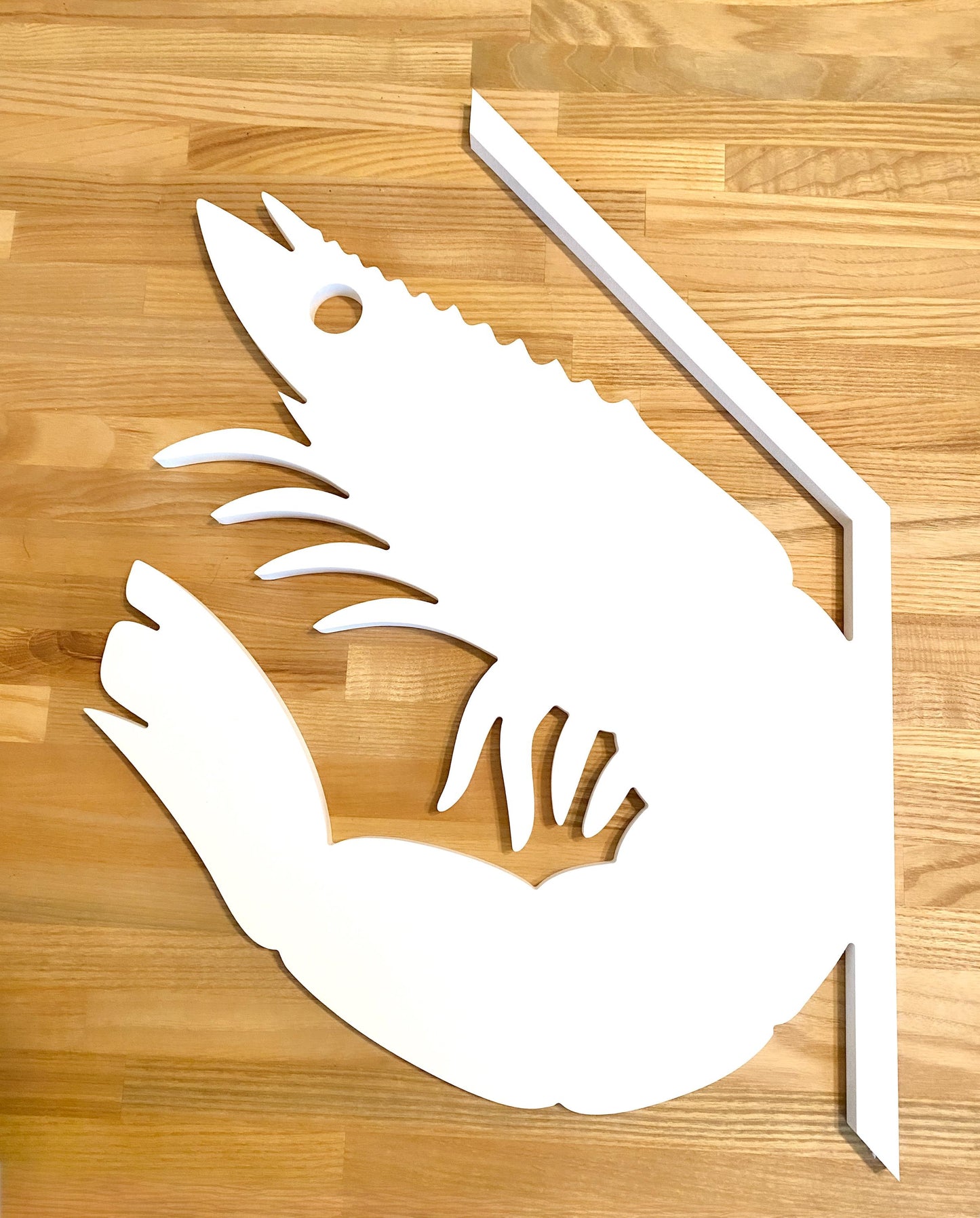 Shrimp Mailbox Bracket – Coastal Beach House River Home Mailbox Accent (45 Degree Posts)