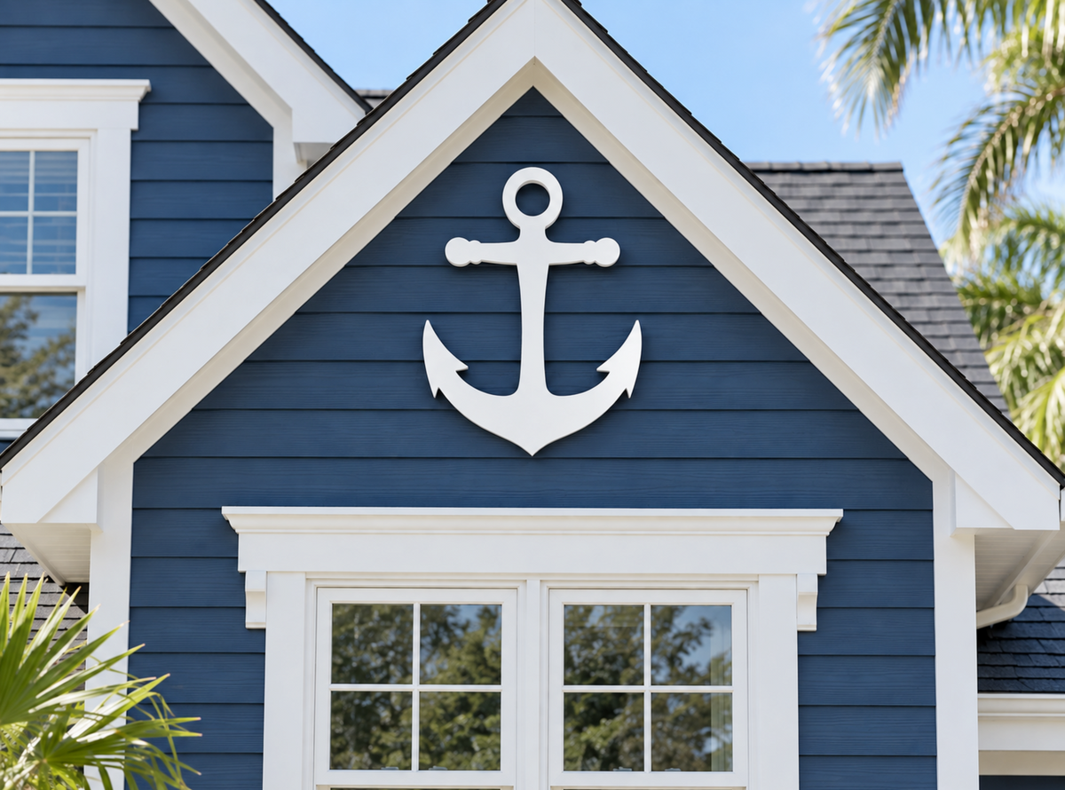outdoor nautical anchor wall art sign