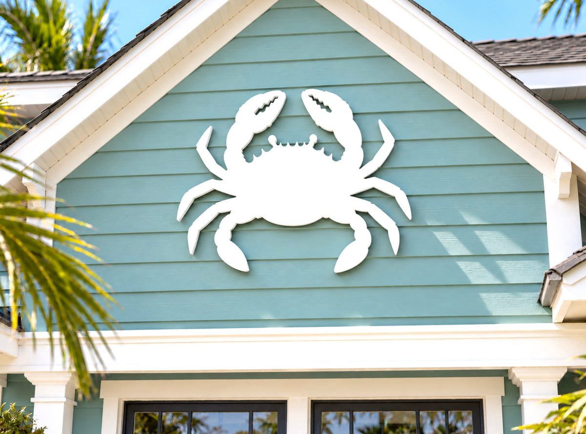 outdoor nautical crab wall art sign
