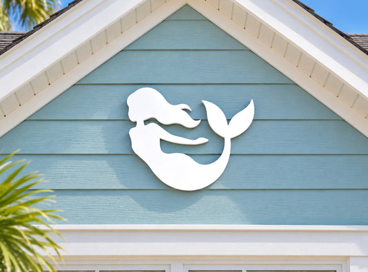 outdoor mermaid wall art sign
