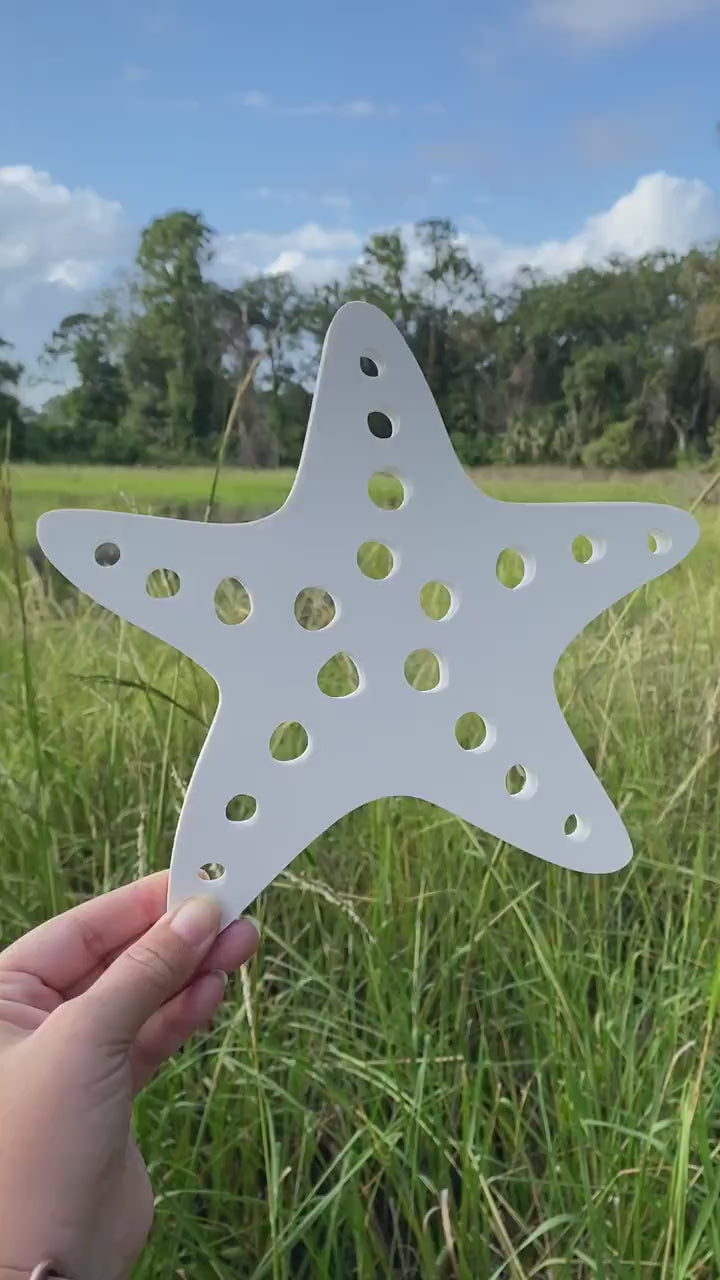 Starfish Shutter Add-On Decorations, Weatherproof PVC Exterior House Decor, Beach House Decor, Coastal Home Shutter Embellishments